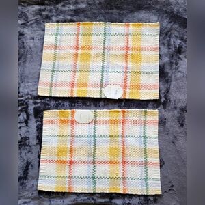 NWT 2 Threshold Springtime Plaid Cotton Bath Rug / mat, 17" x 24" Woven Accent